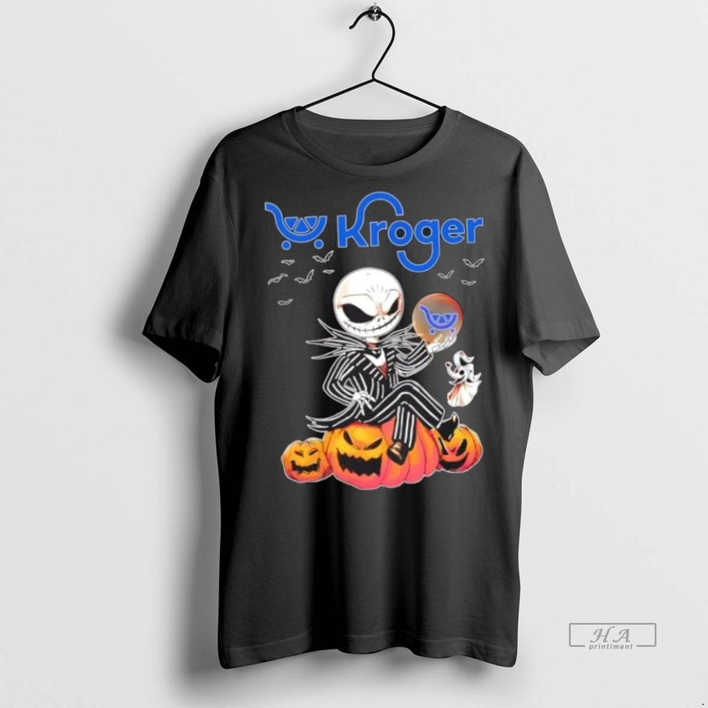 Trendy Official Kroger X Jack Skellington Happy Halloween Tee Sweater
