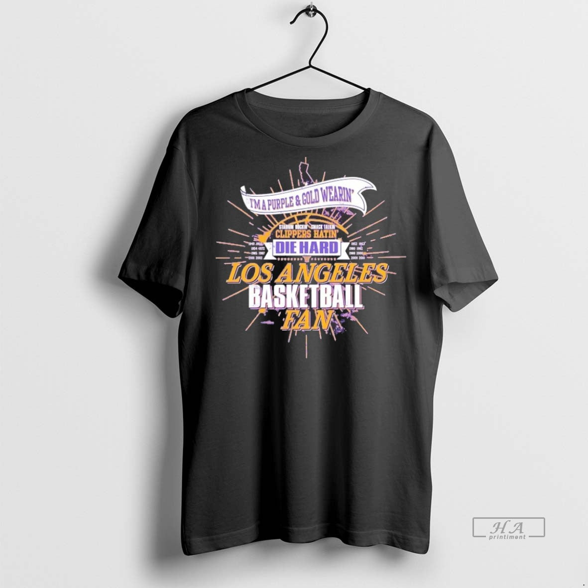 Trendy Official La Lakers Im A Purple And Gold Wearing Die Hard Tee Sweater