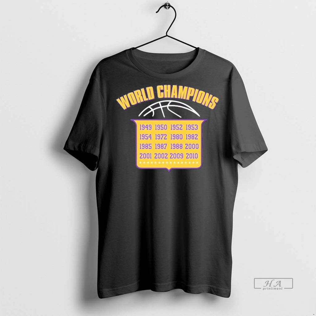 Trendy Official La Lakers Banners World Champions Tee Sweater