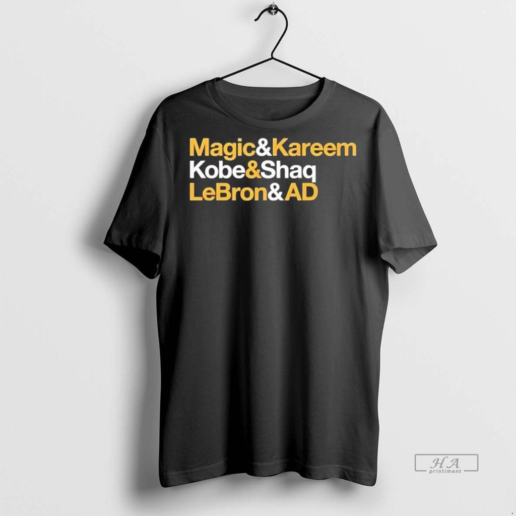 Trendy Official La Lakers Legends Ampersand Magic Kareem Kobe Shaq Lebron Ad Tee Sweater
