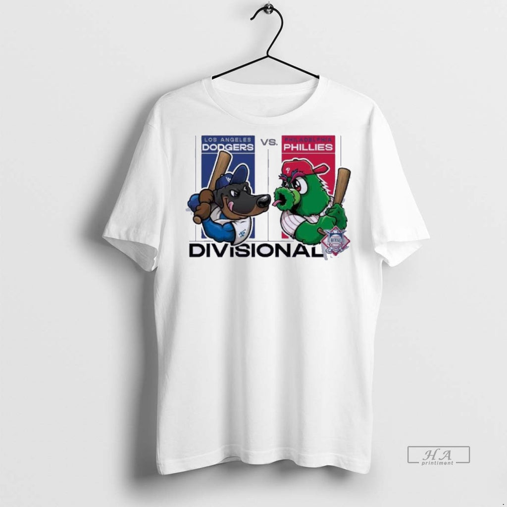 Trendy Official Mascot Dodgers Vs Phillies 2025 Nlds Matchup Tee Sweater