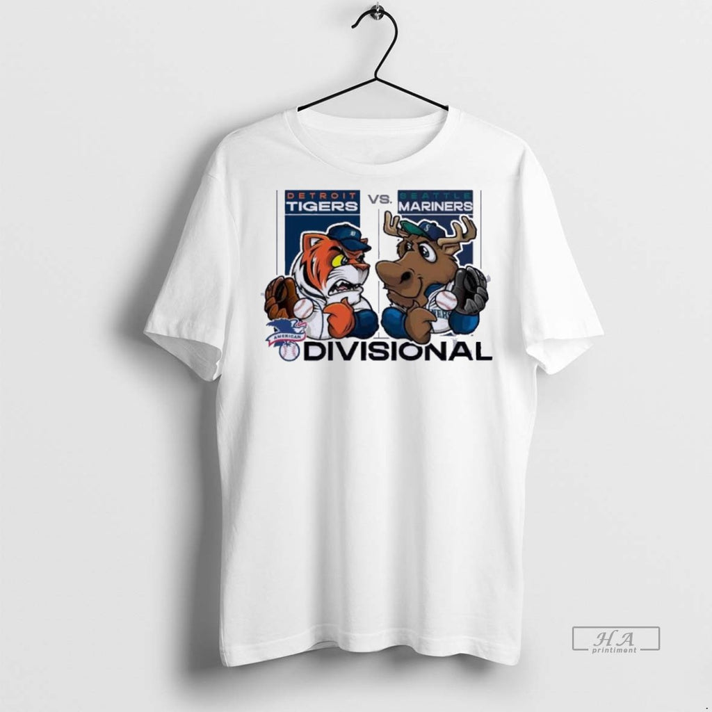 Trendy Official Mascot Tigers Vs Mariners 2025 Alds Matchup Tee Sweater