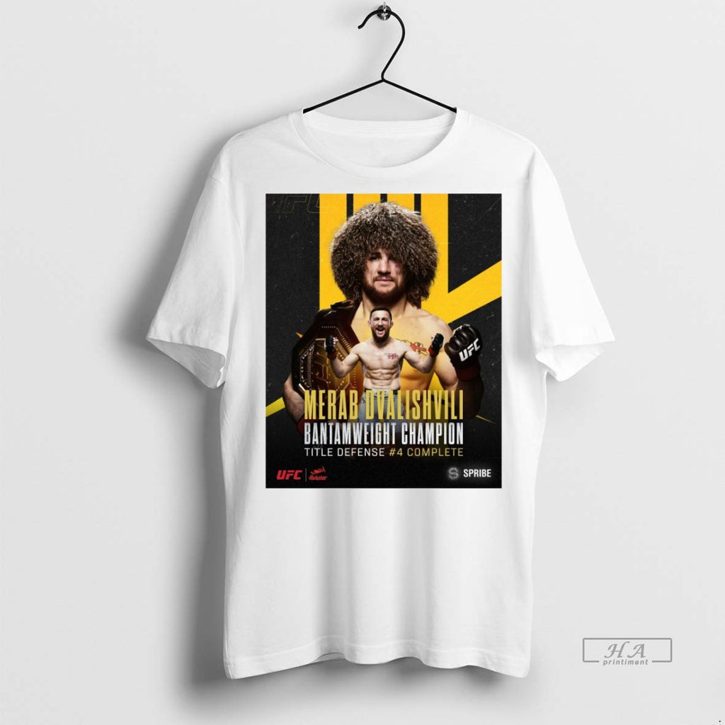 Trendy Official Merab Dvalishvili Ufc Bantamweight Champion Title Defense 4 Complete Tee Sweater