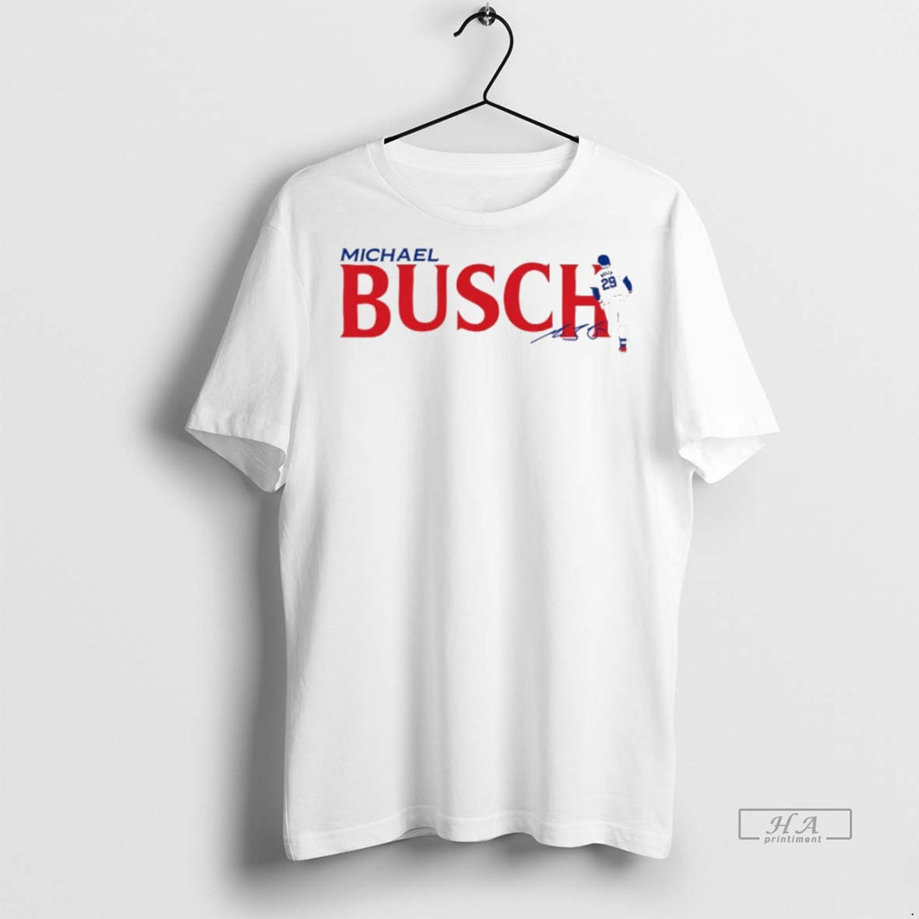 Trendy Official Michael Busch Chicago Cubs Swing Signature Tee Sweater