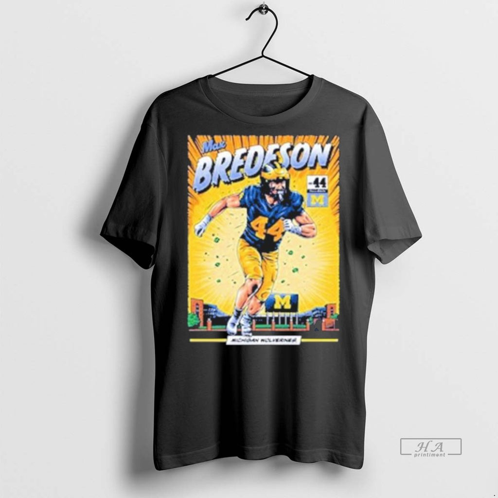 Trendy Official Michigan Wolverines 44 Max Bredeson Student Athlete Comic Tee Sweater