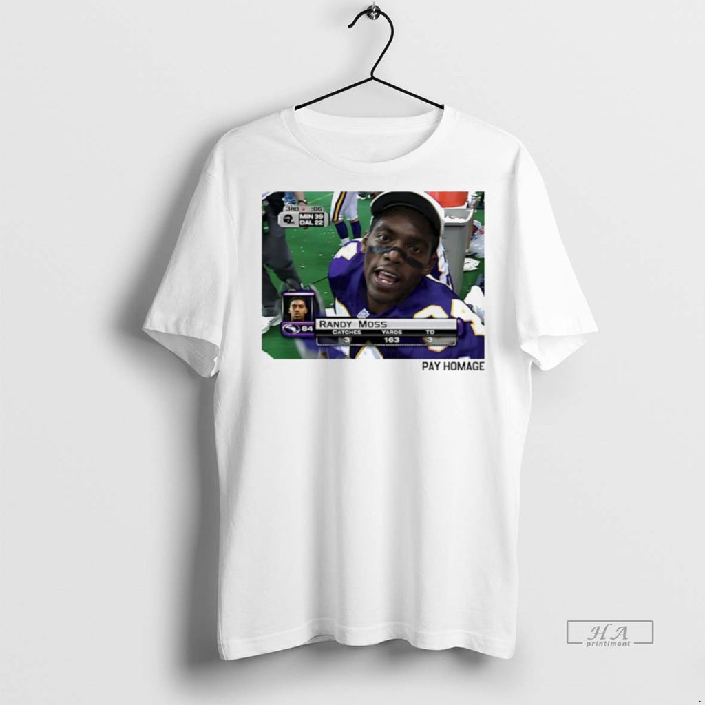 Trendy Official Minnesota Vikings Randy Moss Ash Pay Homage Tee Sweater