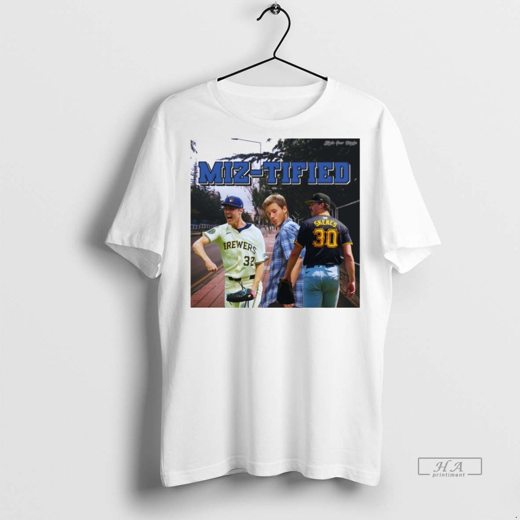 Trendy Official Miz Tified Christian Yelich Milwaukee Brewers And Paul Skenes Pittsburgh Pirates Meme Tee