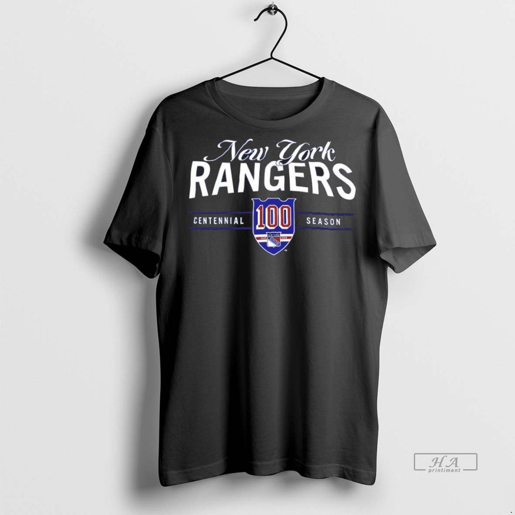 Trendy Official New York Rangers 100th Year Centennial Season Tee Sweater