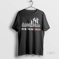 Trendy Official New York Yankees Basketball Skyline Players Name Statue Of Liberty And Logo Tee