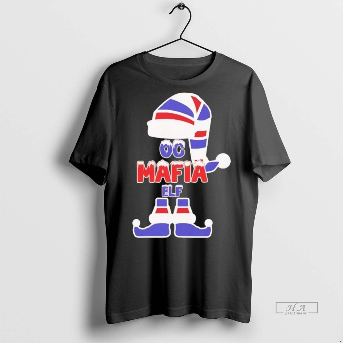 Trendy Official Oc Mafia Elf Bills Backers Christmas Tee Sweater