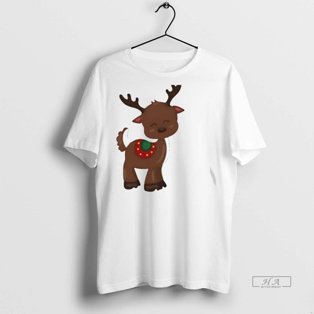 Trendy Official Reindeer Funny Merry Christmas 2025 Cartoon Tee Sweater