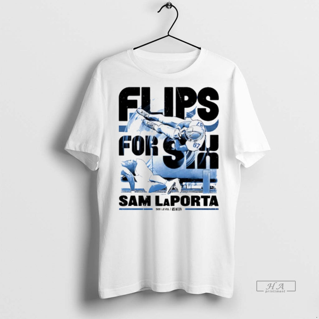 Trendy Official Sam Laporta Detroit Lions Flips For Six Graphic Tee Sweater