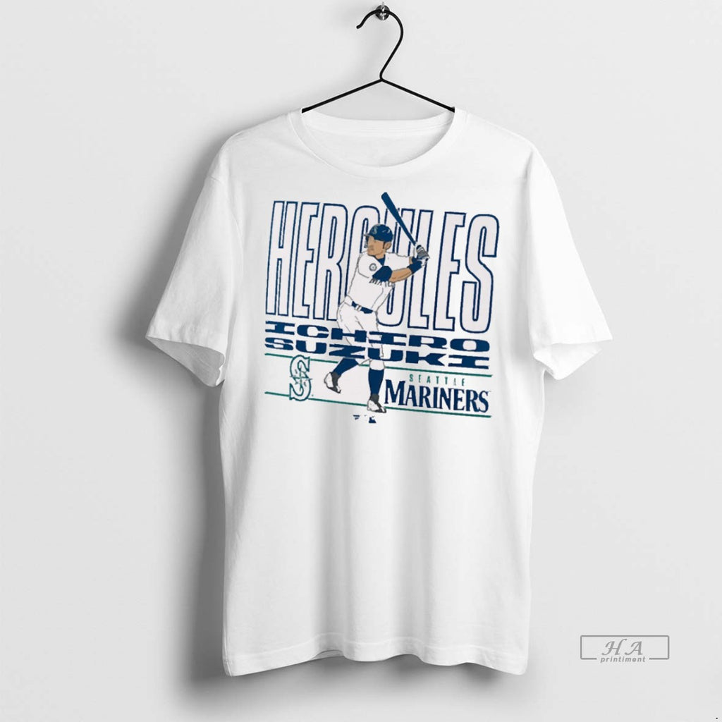 Trendy Official Seattle Mariners Mlb Ichiro Suzuki Hercules Cooperstown Player Tee Sweater