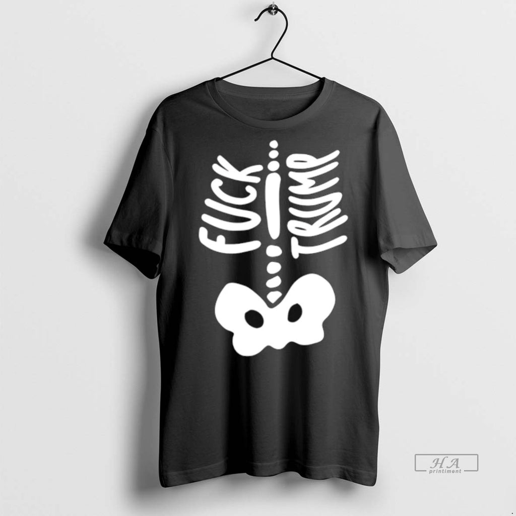 Trendy Official Skeleton Fck Trump Halloween 2025 Tee Sweater