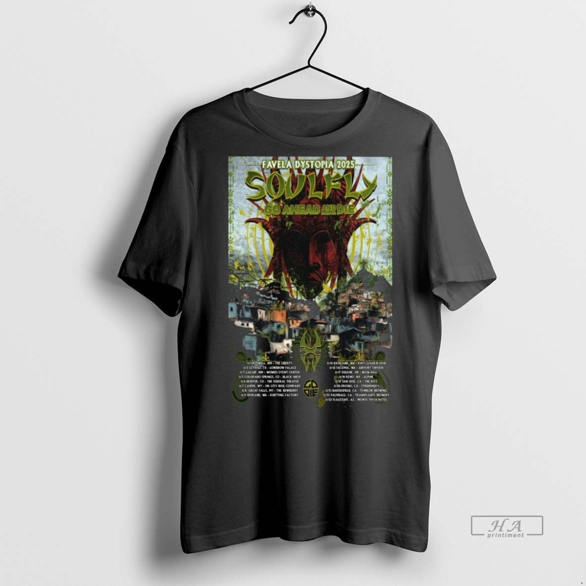Trendy Official Soulfly Go Ahead And Die Favela Dystopia 2025 Tee Sweater