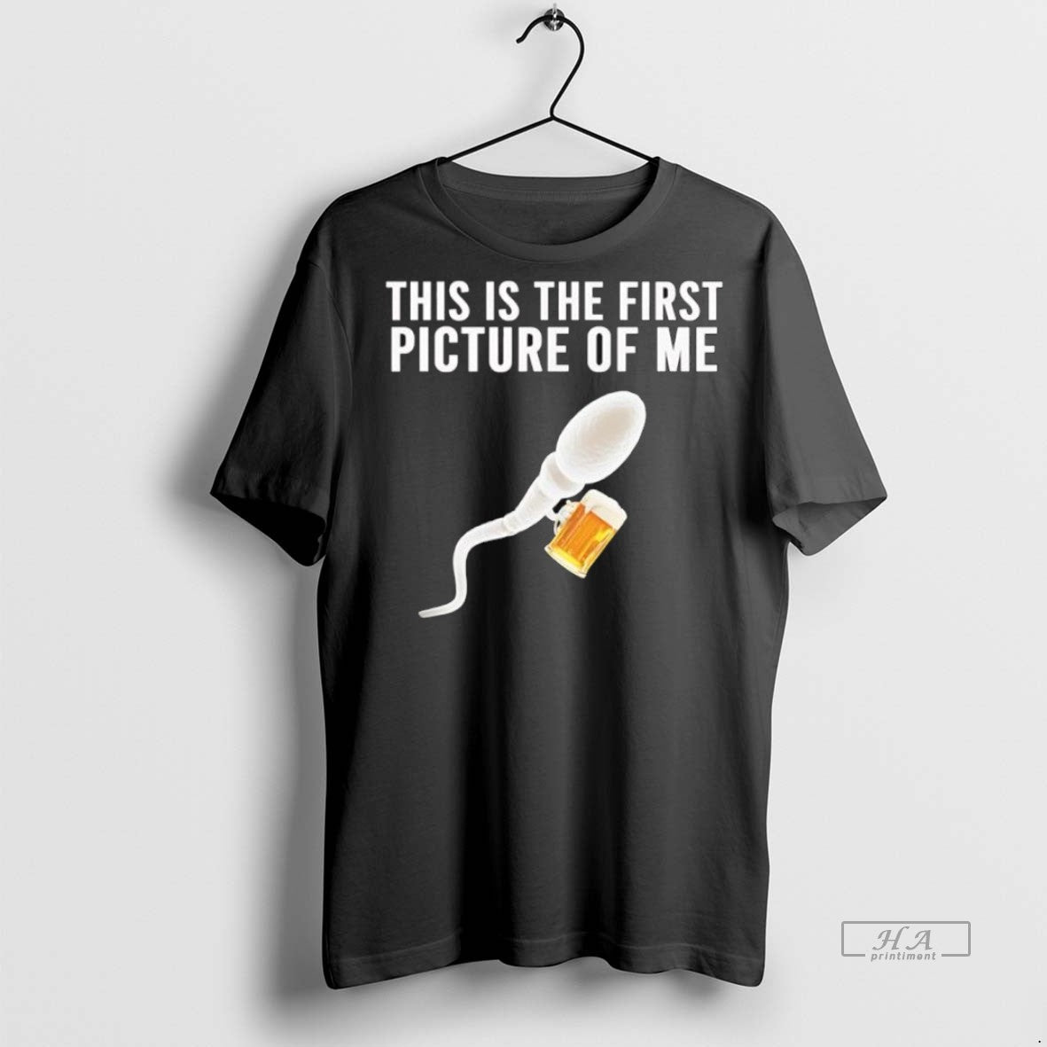Trendy Official Sperm Cell Holding A Beer This Is The First Picture Of Me Tee