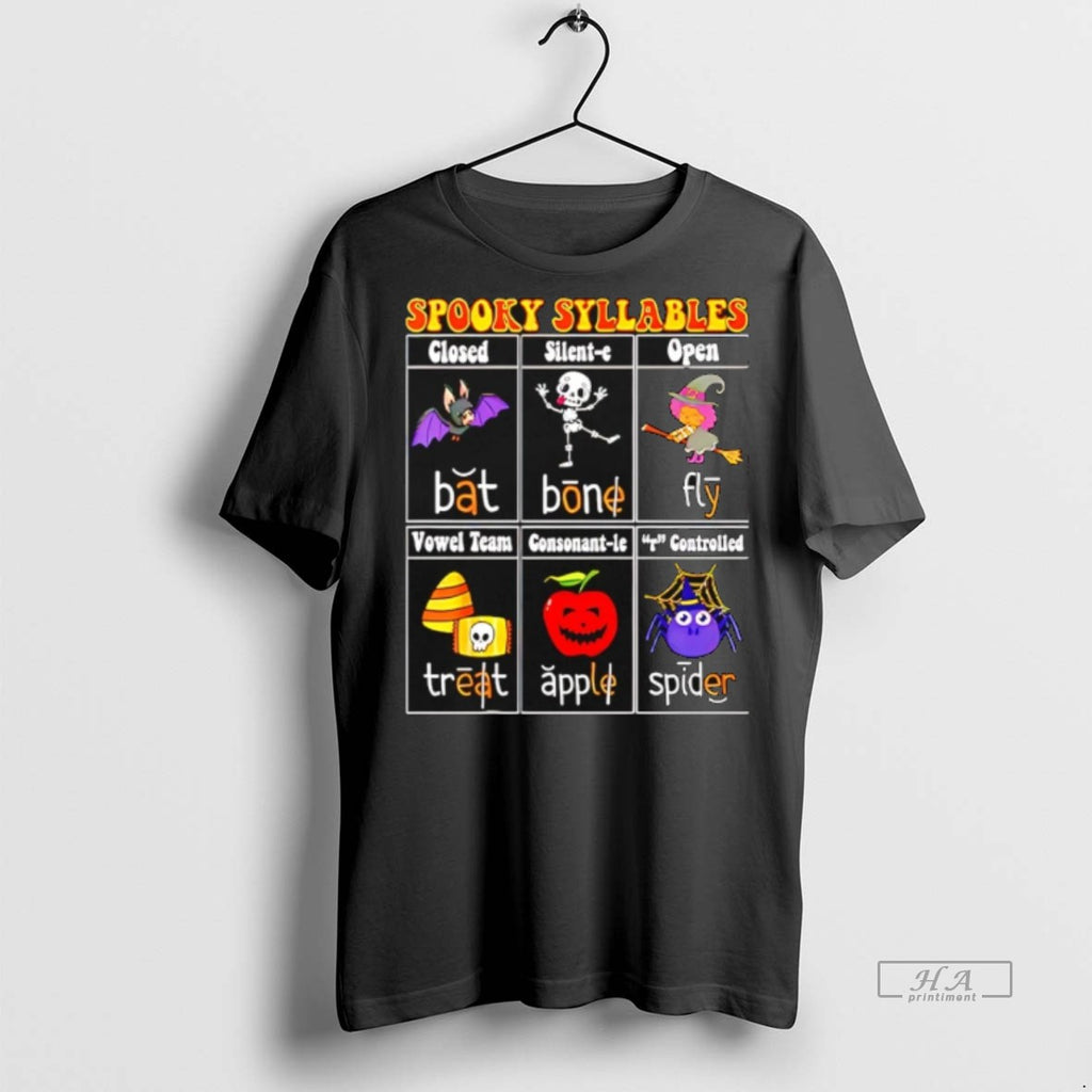 Trendy Official Spooky Syllables Teacher Funny Halloween Tee Sweater