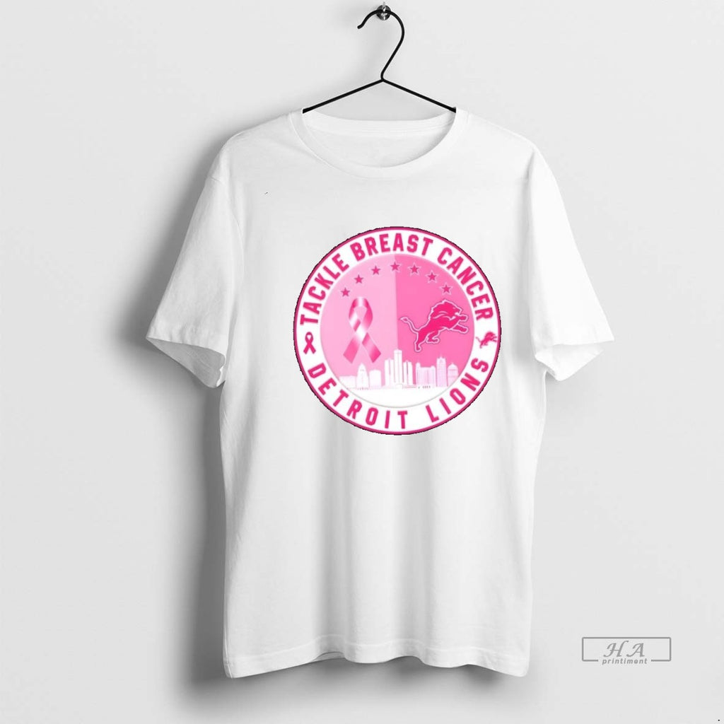Trendy Official Tackle Breast Cancer Detroit Lions Football Skyline Tee Sweater