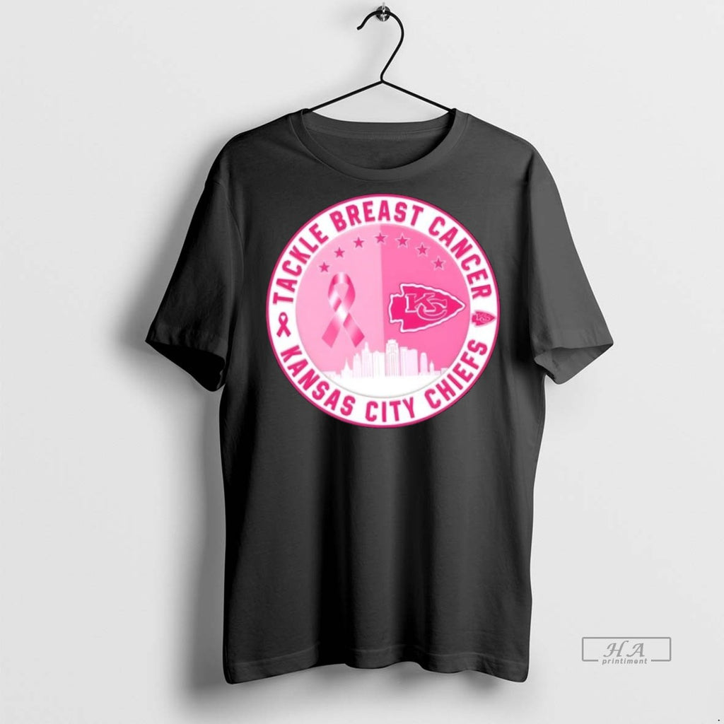 Trendy Official Tackle Breast Cancer Kansas City Chiefs Football Skyline Tee Sweater