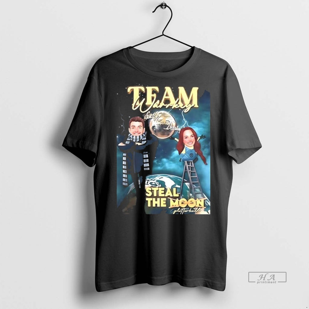 Trendy Official Team Warrky Sarah And David Steal The Moon Tee Sweater