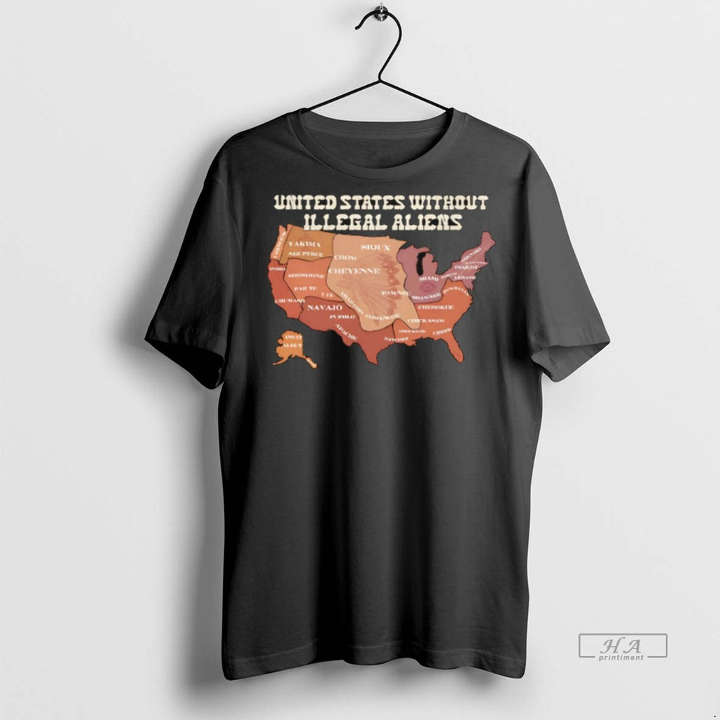 Trendy Official Us Without Illegal Aliens Native Land Map Tee Sweater