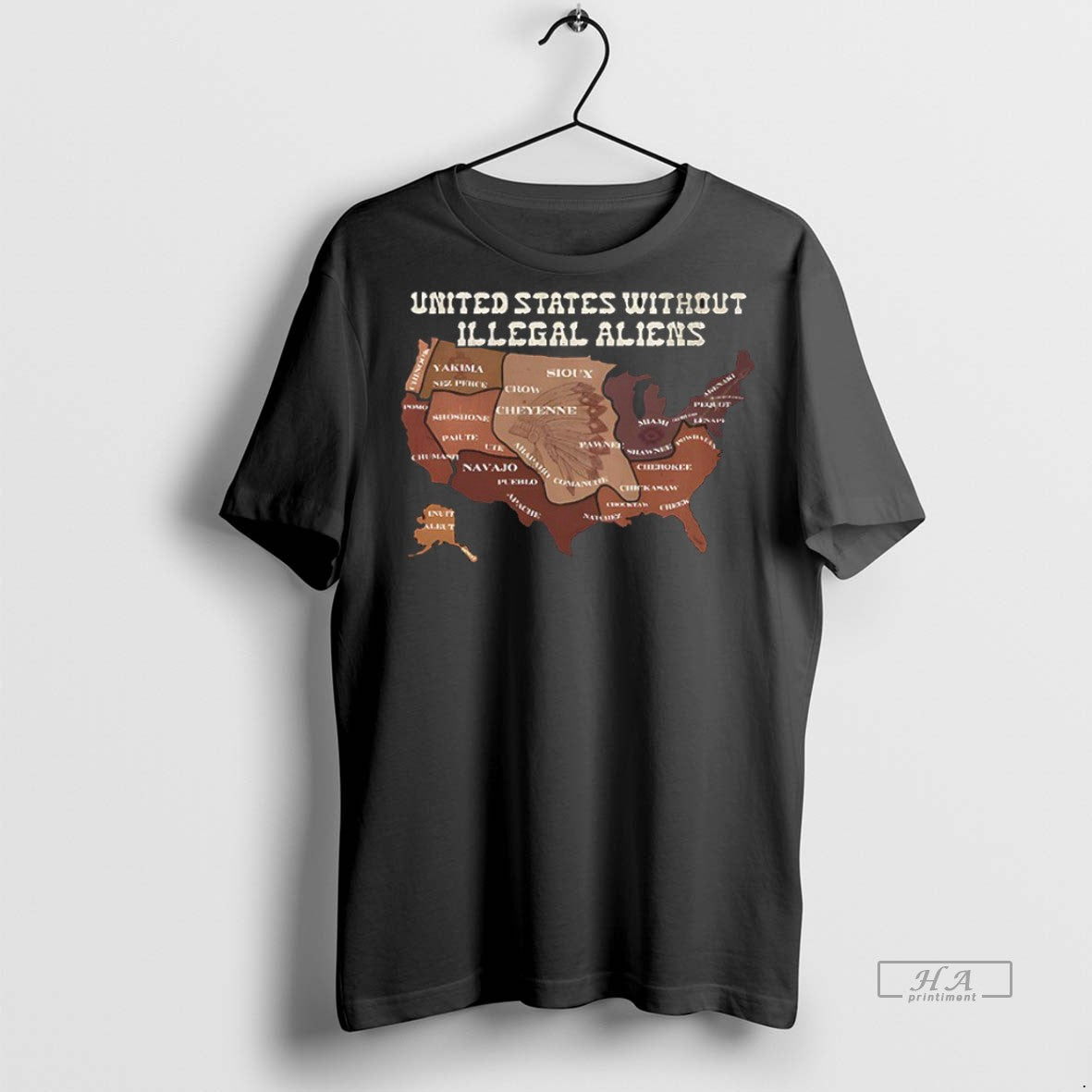 Trendy Official United States Without Illegal Aliens Native Land Map Indigenous Pride Abolish Ice Tee