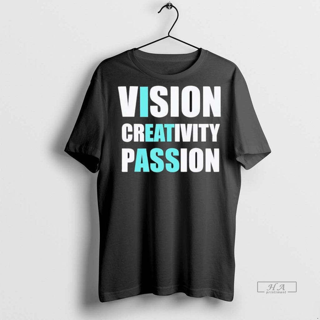 Trendy Official Vision Creativity Passion Text Tee Sweater