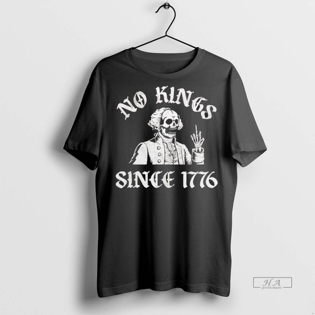 Trendy Official Washington Skeleton Middle Finger No Kings Since 1776 Tee Sweater