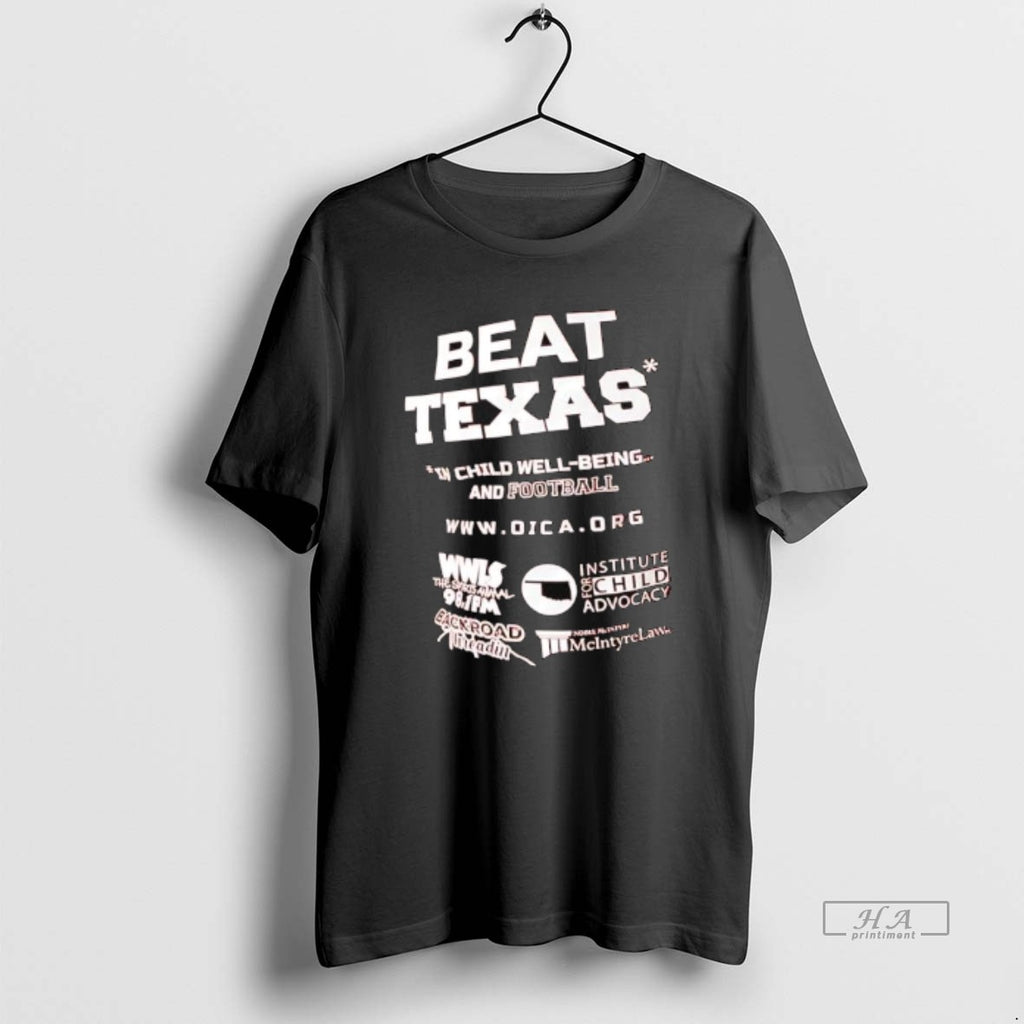 Trendy Oklahoma Institute For Child Advocacy Beat Texas In Child Well Being And Football Tee