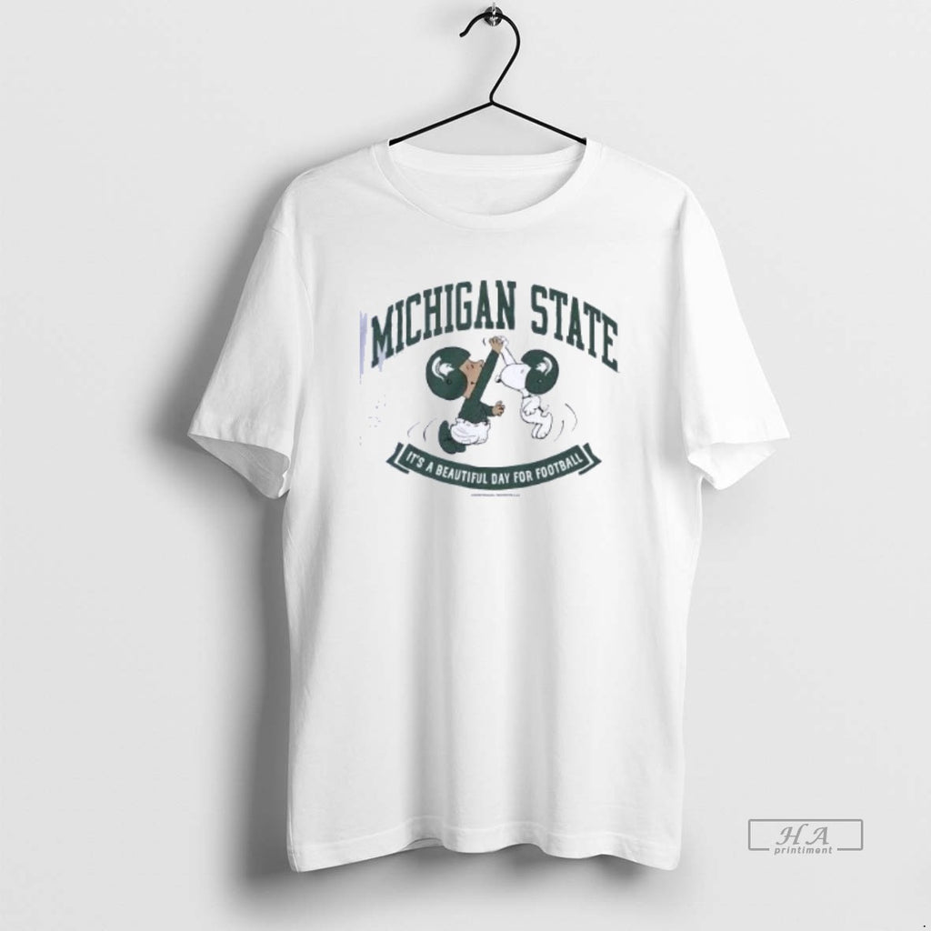 Trendy Peanuts X Michigan State Its A Beautiful Day For Football Shirts