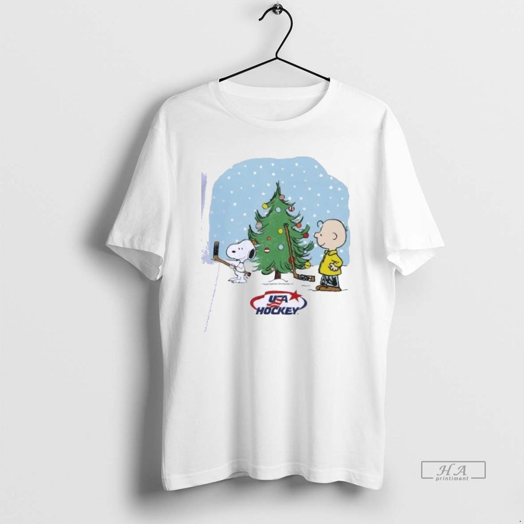 Trendy Peanuts X Usa Hockey Christmas Morning 2025 Shirts