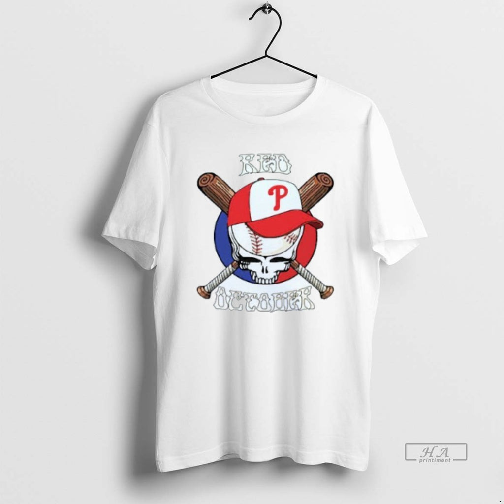 Trendy Red October Grateful Dead Philadelphia Phillies Mens White Tee