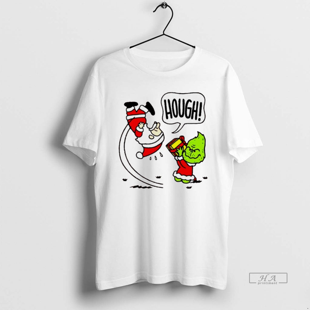 Trendy Santa Claus And The Grinch X Peanuts Not Your Gift Hough Christmas White Tee