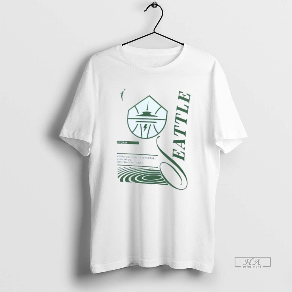Trendy Seattle Storm Wnba Womens National Basketball Association Western Conference Mens White Tee