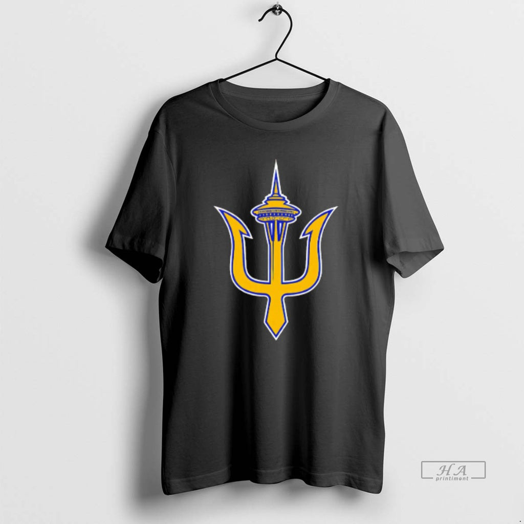 Trendy Seattle Trident Space Needle Logo
