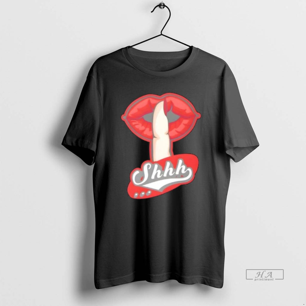 Trendy Shhh Lips Sexy Retro Style Graphic