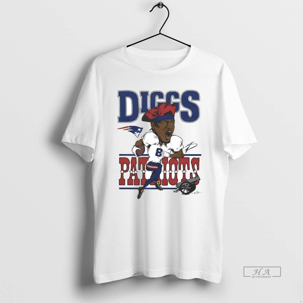 Trendy Stefon Diggs Superstar Shout Caricature Patriots