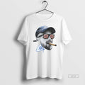 Trendy Stephen Curry Smoking Golden State Warriors Big Head Signature Mens White Tee
