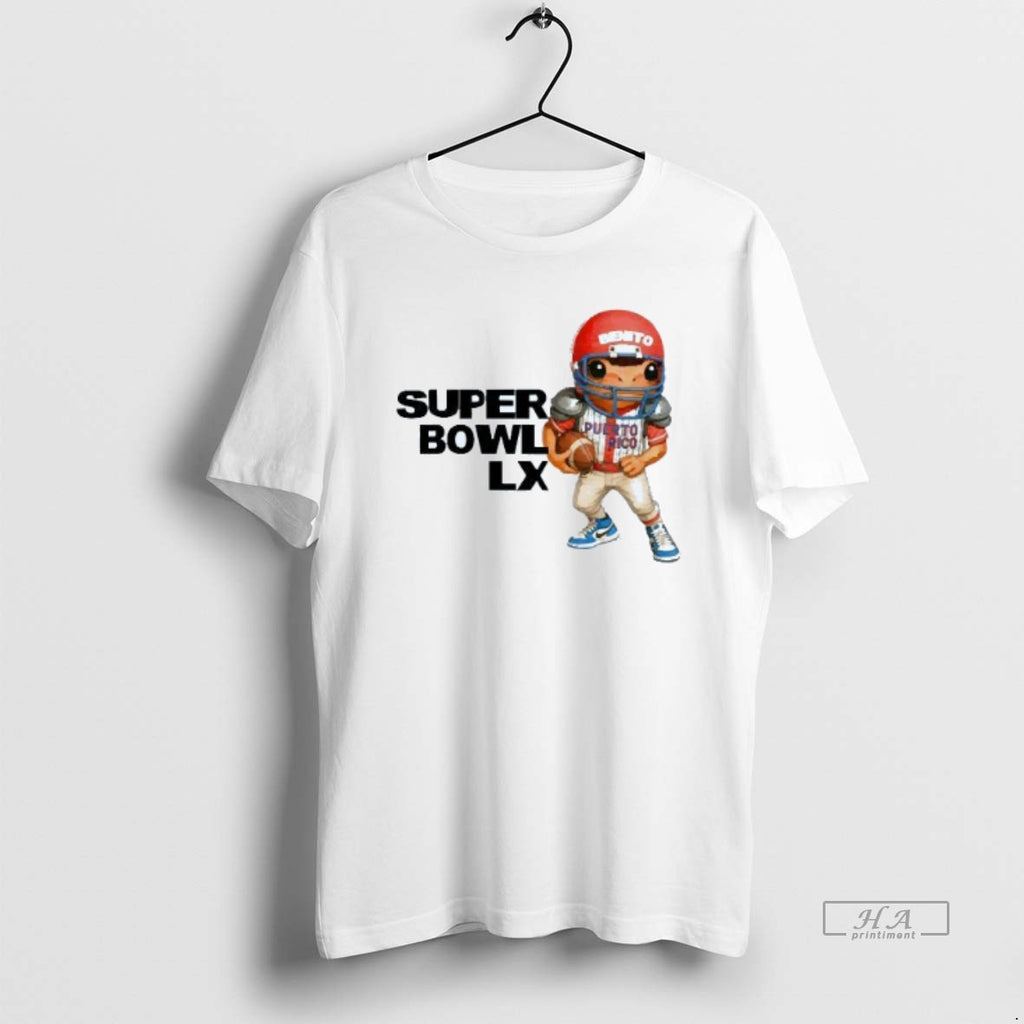 Trendy Superbowl Lx Bad Bunny Halftime Show Benito Bowl Mens White Tee