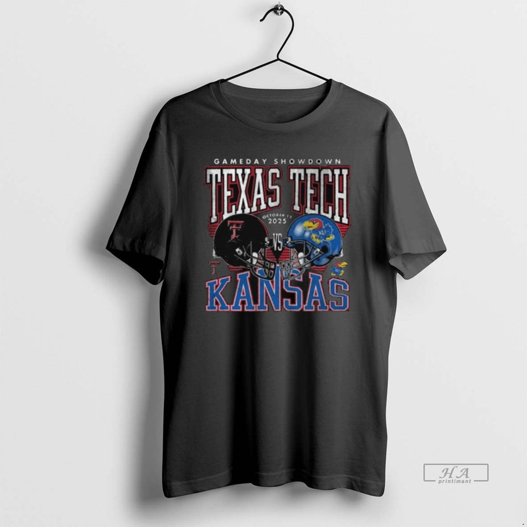 Trendy Texas Tech Red Raiders Vs Kansas Jayhawks 2025 Gameday Showdown Long Sleve