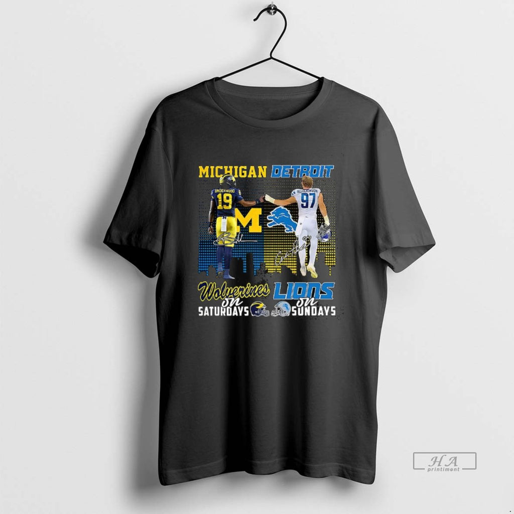 Trendy Underwood Wolverines On Saturdays And Aidan Hutchinson Lions On Sundays Signature
