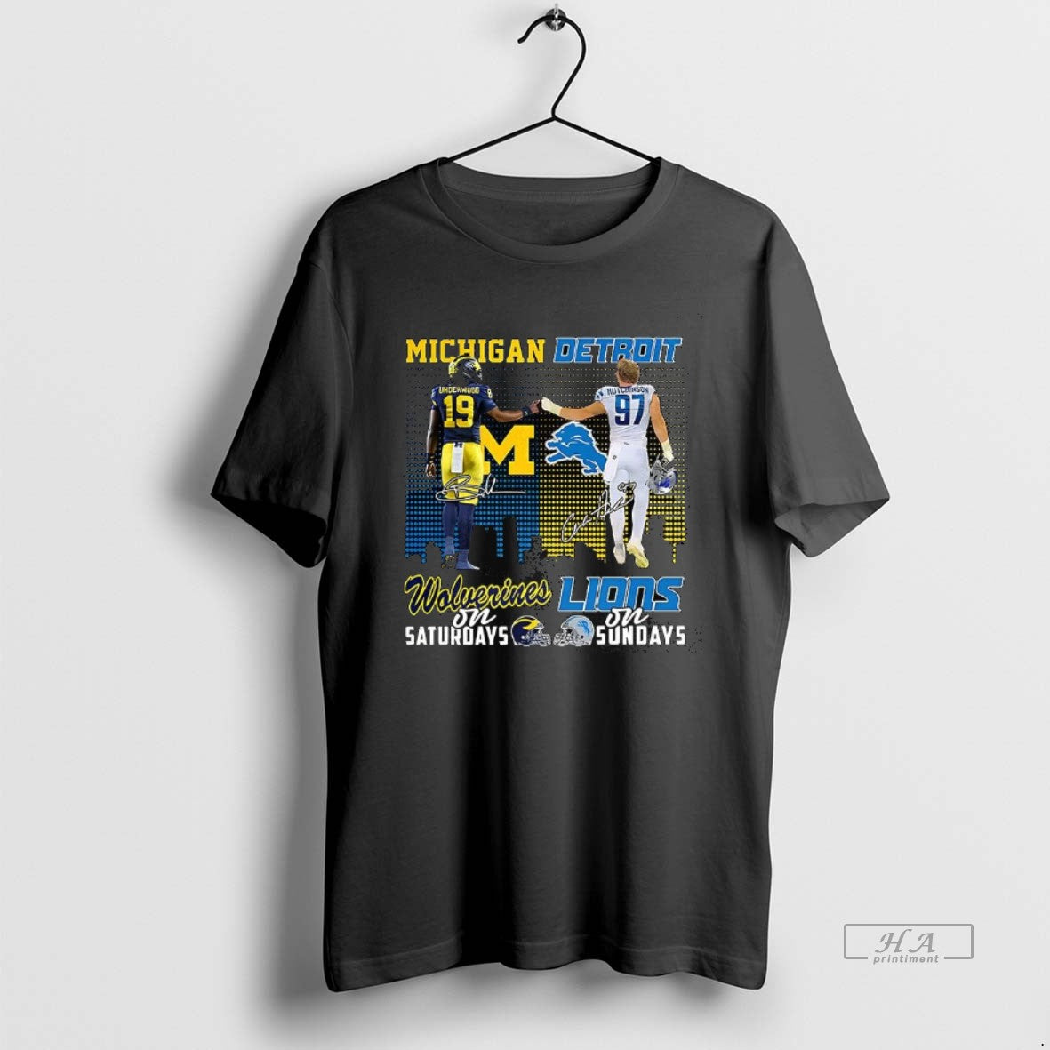 Trendy Underwood Wolverines On Saturdays And Aidan Hutchinson Lions On Sundays Signature