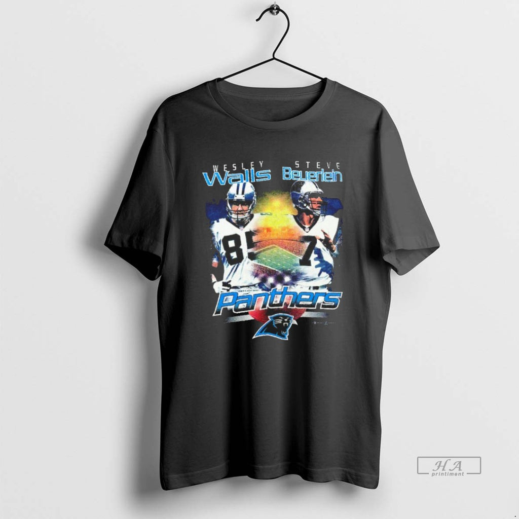 Trendy Wesley Walls And Steve Beuerlein Carolina Panthers Vintage Blackshirt