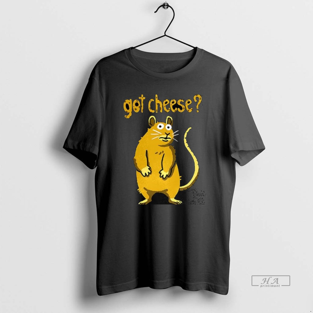Trendy Yellow Mouse Got Cheese Cartoon