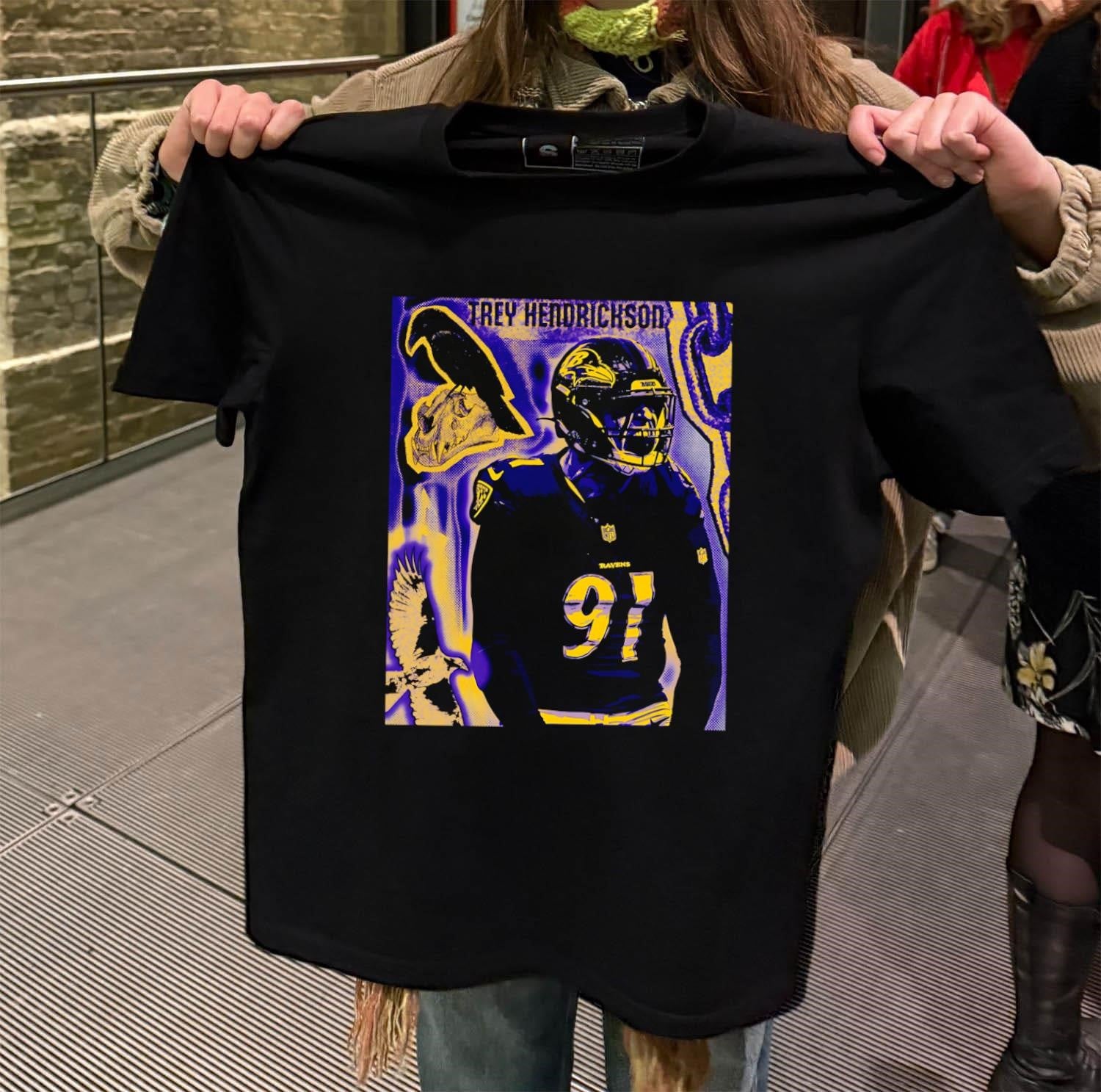 Trey Hendrickson Baltimore Ravens Number 91 Crow Skull shirt