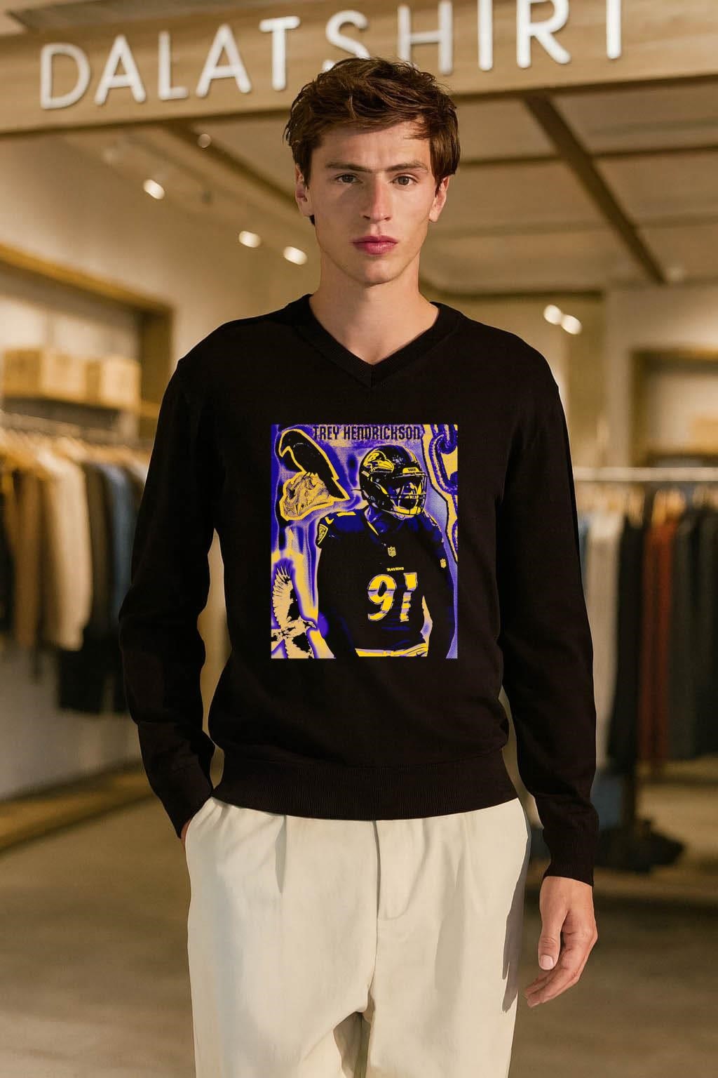 Trey Hendrickson Baltimore Ravens Number 91 Crow Skull shirt