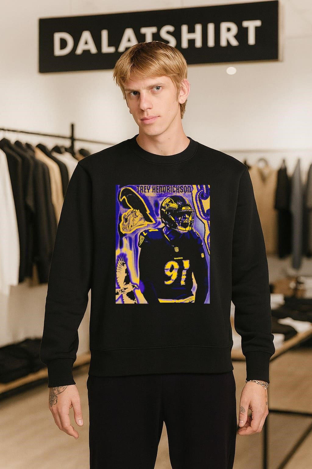 Trey Hendrickson Baltimore Ravens Number 91 Crow Skull shirt