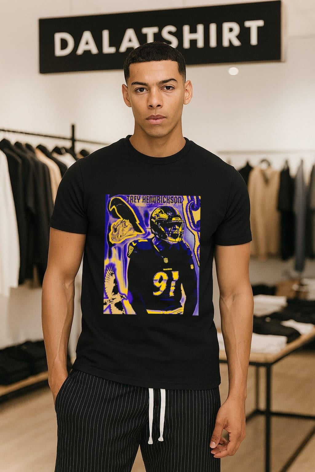 Trey Hendrickson Baltimore Ravens Number 91 Crow Skull shirt