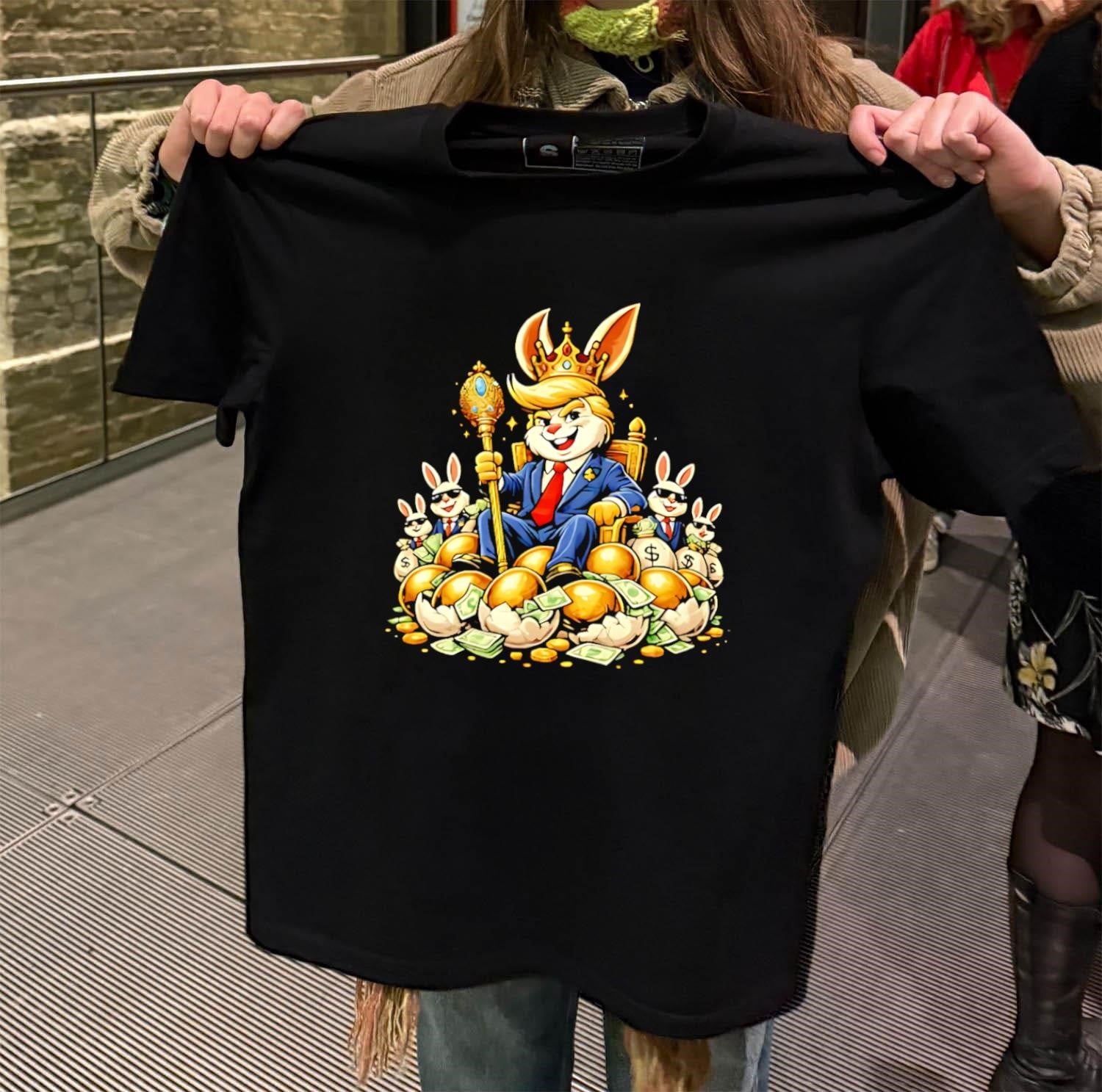 Trump Rabbit King Sitting On Golden Eggs shirt