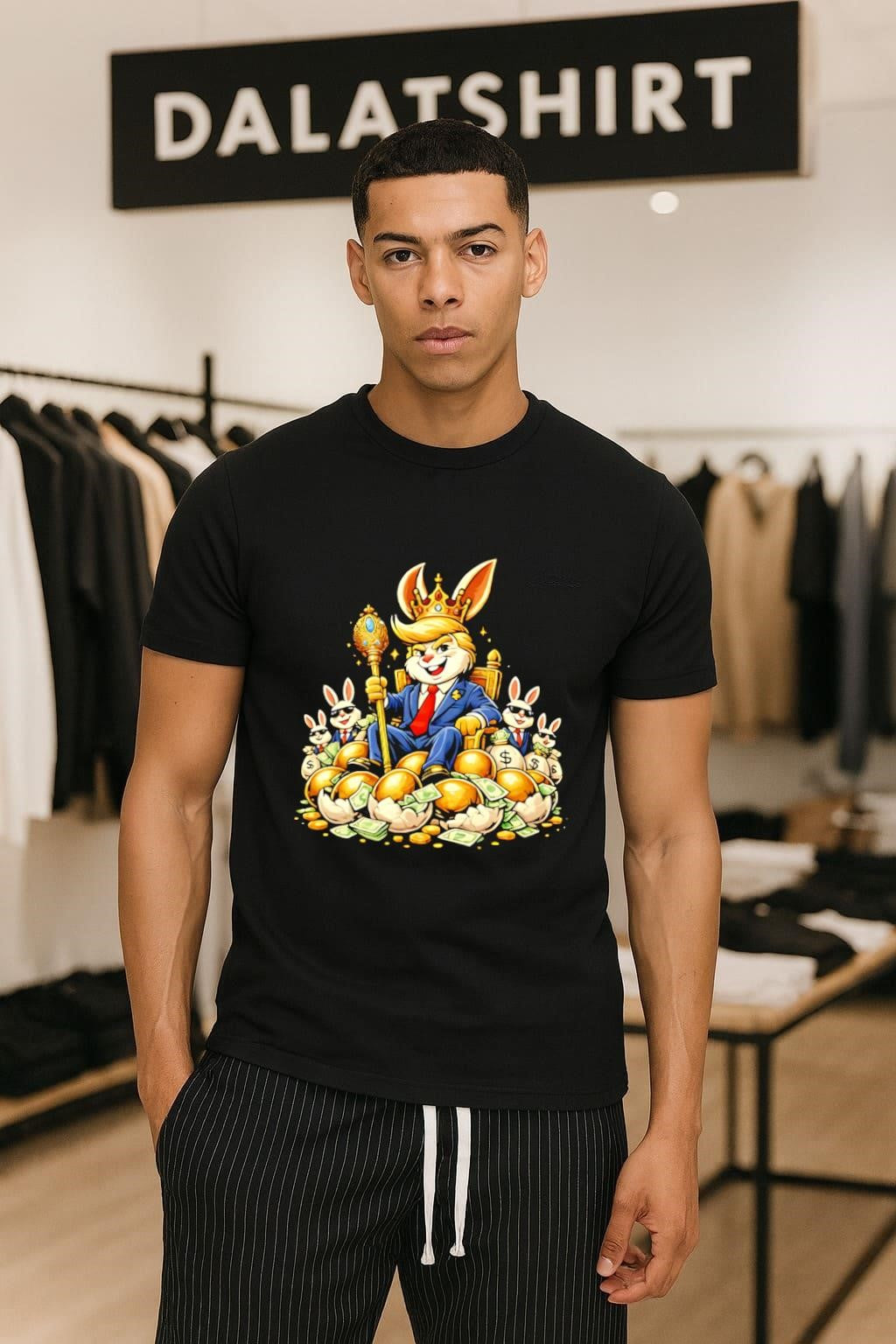 Trump Rabbit King Sitting On Golden Eggs shirt